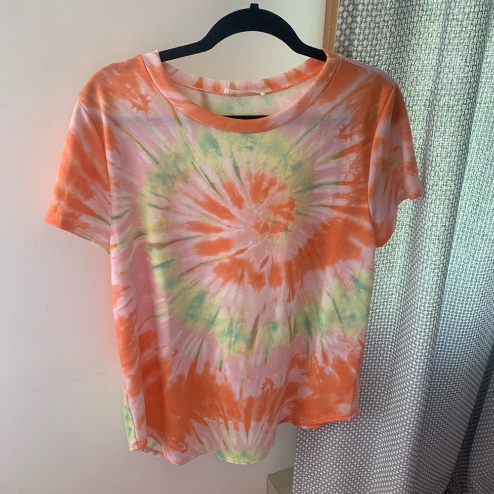 Bombom brand, swirl orange & green tye-dye, large